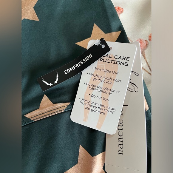 Nanette Lepore Play  Size:L Women Star Leggings Green Gables/Rose Gold - Picture 9 of 12